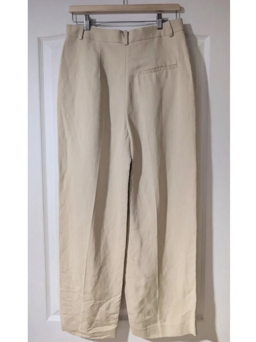 NEW COS | Relaxed Linen-Blend Wide-Leg Trousers in Beige (38, US 6)